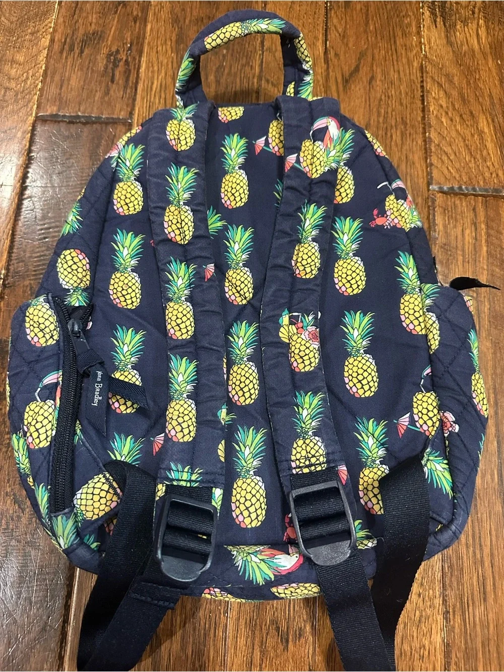 🏝️VERA BRADLEY Mini Backpack Purse Toucan Party Pineapples Small Bookbag Quilted